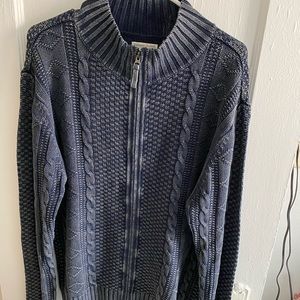 Carbon 2 Cobalt cable knit fisherman sweater Large